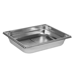 Bac gastronorme perforé inox - sans anse - GN 1/2 profondeur 6,5 cm