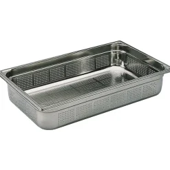Bac gastronorme perforé inox - sans anse - GN 1/1 profondeur 15 cm