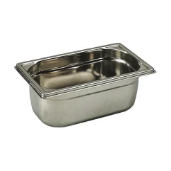 Bac gastronorme plein inox - sans anse - GN 1/4 profondeur 10 cm