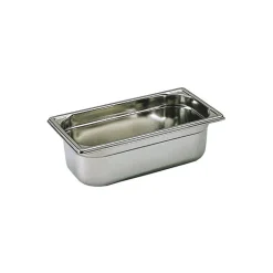 Bac gastronorme plein inox - sans anse - GN 1/3 profondeur 10 cm