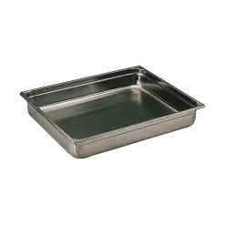Bac gastronorme plein inox - sans anse - GN 2/1 profondeur 6,5 cm