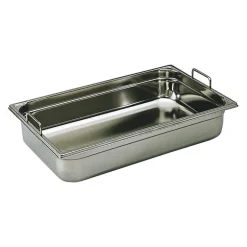 Bac gastronorme plein inox - avec anses escamotables - GN 1/1 profondeur 10 cm
