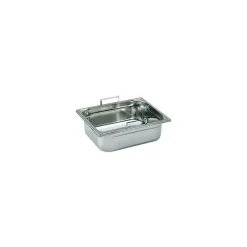 Bac gastronorme plein inox - avec anses escamotables - GN 1/2 profondeur 20 cm