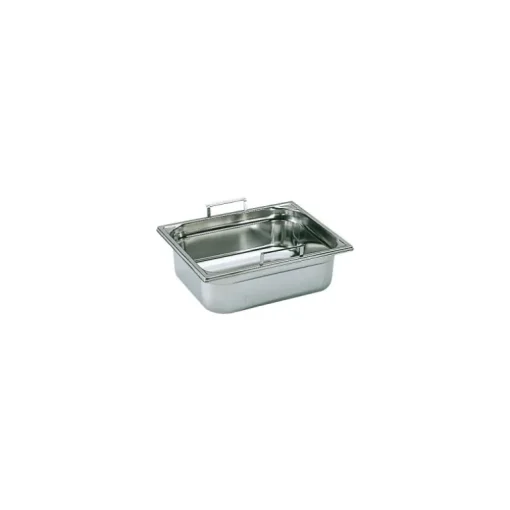 Bac gastronorme plein inox - avec anses escamotables - GN 1/2 profondeur 20 cm