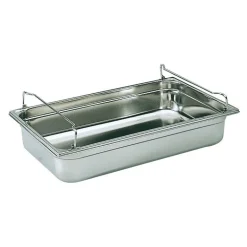 Bac gastronorme plein inox - avec anses panier - GN 1/1 profondeur 20 cm