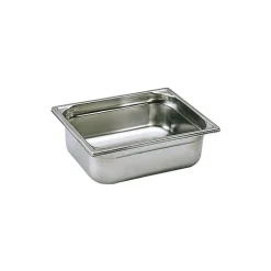 Bac gastronorme plein inox - sans anse - GN 1/2 profondeur 5,5 cm