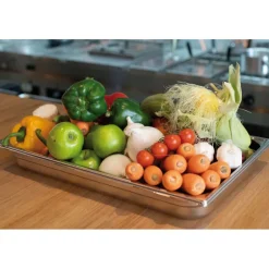 Bac gastronorme plein inox - sans anse - GN 1/1 profondeur 2 cm