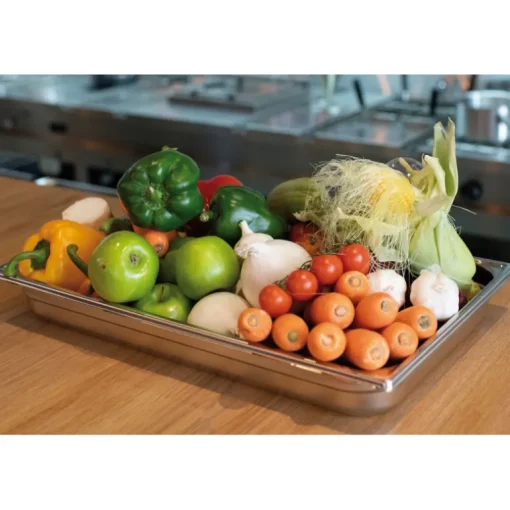 Bac gastronorme plein inox - sans anse - GN 1/1 profondeur 20 cm