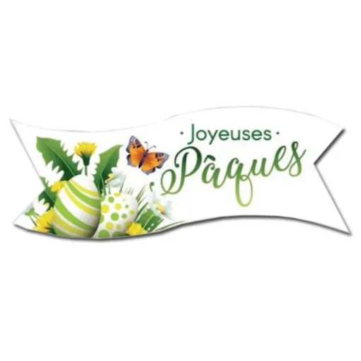 Banderoles azyme vertes Joyeuses Pâques (x24)