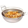 Bassine à friture en tôle d'acier noire avec panier 40 cm
