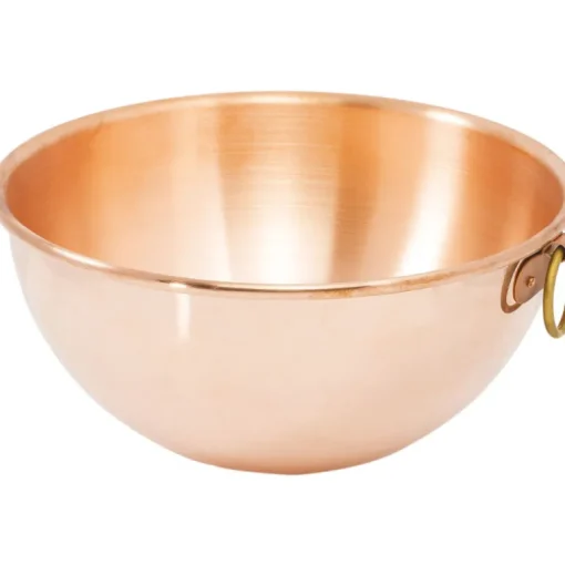 Bassine en cuivre demi-ronde renforcée à blancs 26 cm