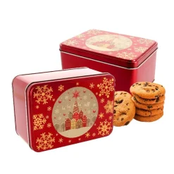 Boîte à biscuits de Noël en métal 20,1 x 13,1 x 9 cm
