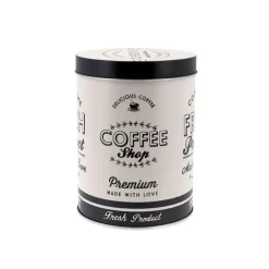 Boîte à café en métal blanche 13.5 cm