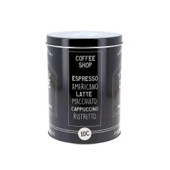 Boîte à café en métal noire