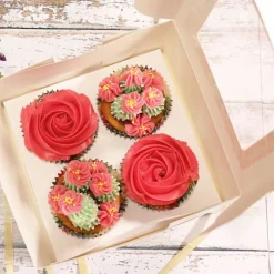 Boîte 4 cupcakes blanche 16 x 16 cm