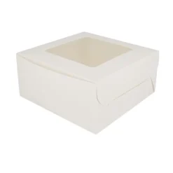 Boîte 4 cupcakes blanche 16 x 16 cm