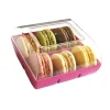 Boîte 6 macarons fuchsia