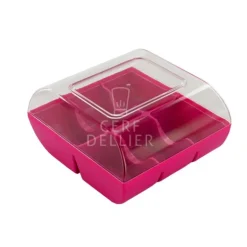 Boîte 6 macarons fuchsia