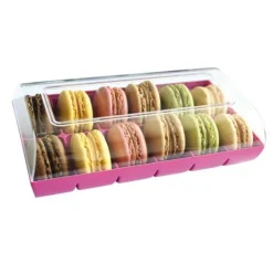 Boîte 12 macarons rose fuchsia