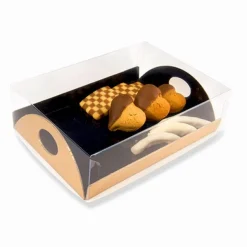 Boîte à mignardises 19 x 25,5 + 5 cm noir/or