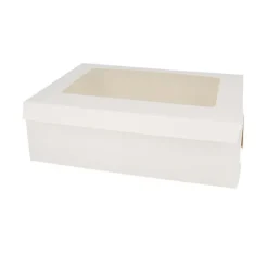 Boîte cupcakes blanche rectangulaire 32,5 x 25 x 9 cm