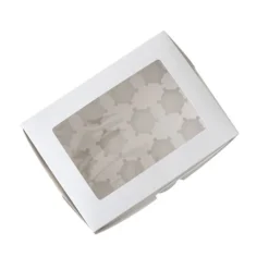 Boîte cupcakes blanche rectangulaire 32,5 x 25 x 9 cm