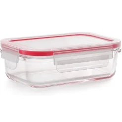 Boîte de conservation rectangulaire en verre avec couvercle