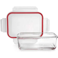 Boîte de conservation rectangulaire en verre avec couvercle