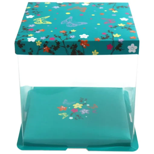 Boîte pâtissière vitrine Papillons 36 x 36 x 28 cm