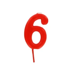 Bougie anniversaire chiffre 6 Rouge