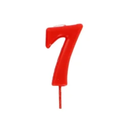 Bougie anniversaire chiffre 7 Rouge
