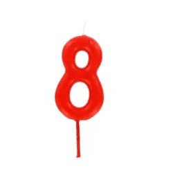 Bougie anniversaire chiffre 8 Rouge
