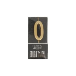 Bougie anniversaire dorée chiffre 0