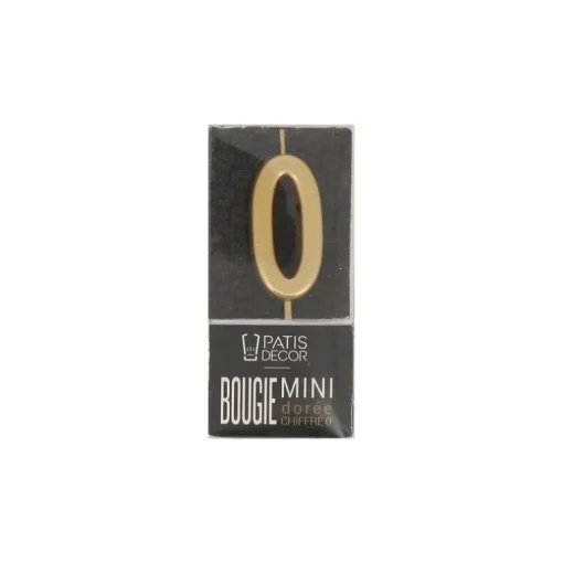 Bougie anniversaire dorée chiffre 0