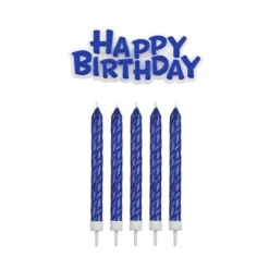 16 Bougies bleues + Happy Birthday