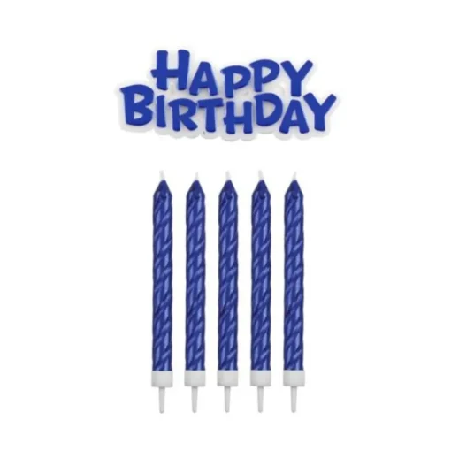 16 Bougies bleues + Happy Birthday