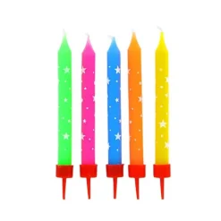 Bougies multicolores étoiles (x 10)