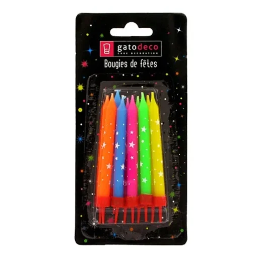 Bougies multicolores étoiles (x 10)