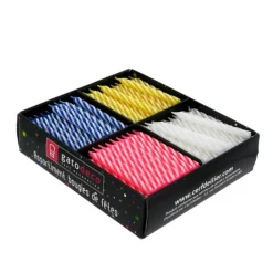 Bougies torsadées 6 cm fines assorties (x 250)
