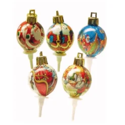 Boules de Noël rétro sur pique (x50)