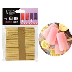 Bâtonnets d'esquimaux en bois (± 50)