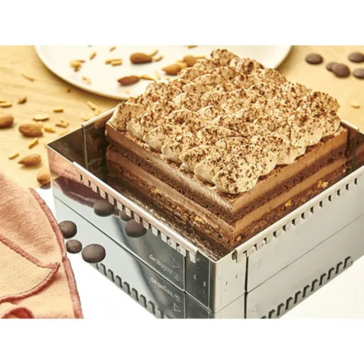 Cadre à entremets extensible inox carré 20 à 37 cm De Buyer