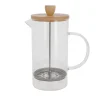 Cafetière à piston en verre couvercle bambou  - 1000 ml
