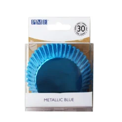 Caissette cupcake bleu métallisé PME (x30)