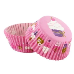 Caissettes cupcakes "Cupcakes fond rose" (x50)