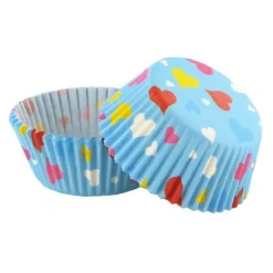 Caissettes cupcakes "Cœurs multicolores" (x50)