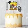 Cake topper assortis "Joyeux anniversaire" thème Chevaliers