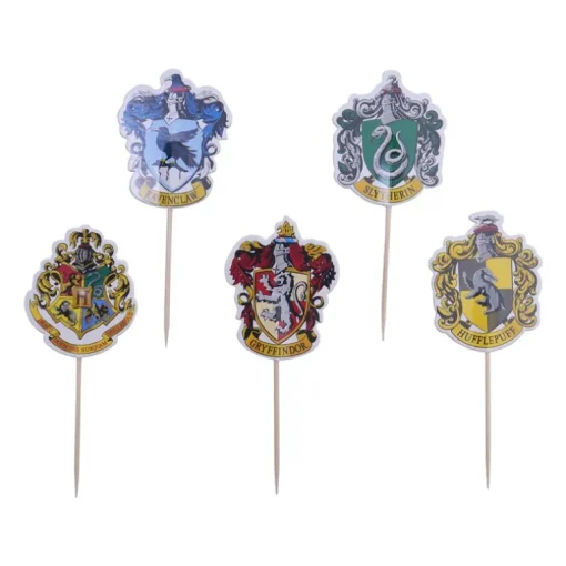 Cake topper blasons maisons Harry Potter (x6)