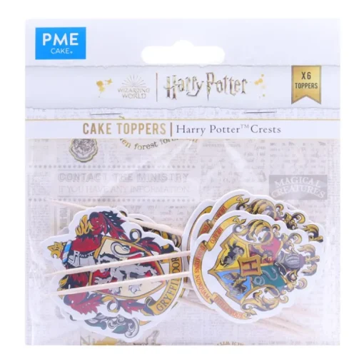 Cake topper blasons maisons Harry Potter (x6)