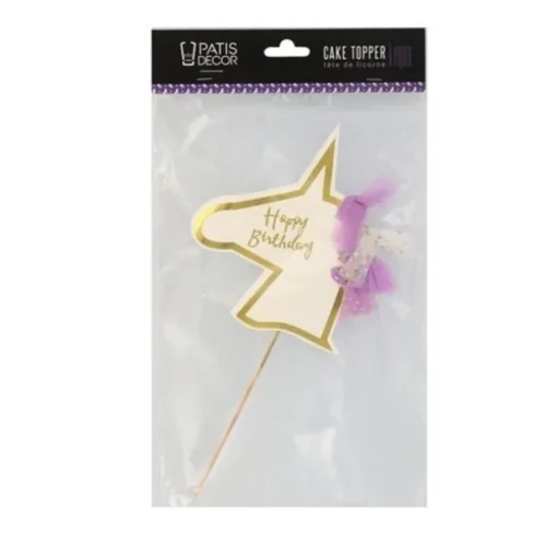 Cake topper tête de licorne